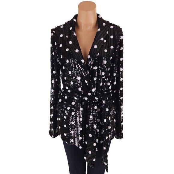 House of Harlow 1960 x Revolve Otto Blazer Blazer XS Black & White Polka Dot - Picture 2 of 14